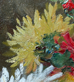 Yellow Chrysanthemum - after retouching/inpainting with B72 Retouching Gels