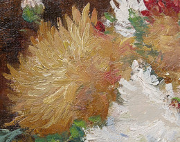 Orange Chrysanthemum - after retouching/inpainting with B72 Retouching Gels