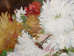 White Chrysanthemum - after retouching/inpainting with B72 Retouching Gels