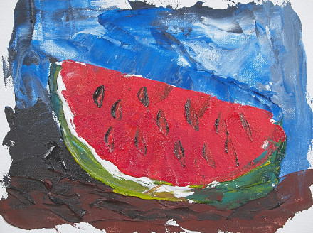 Watermelon - Palette knife painting